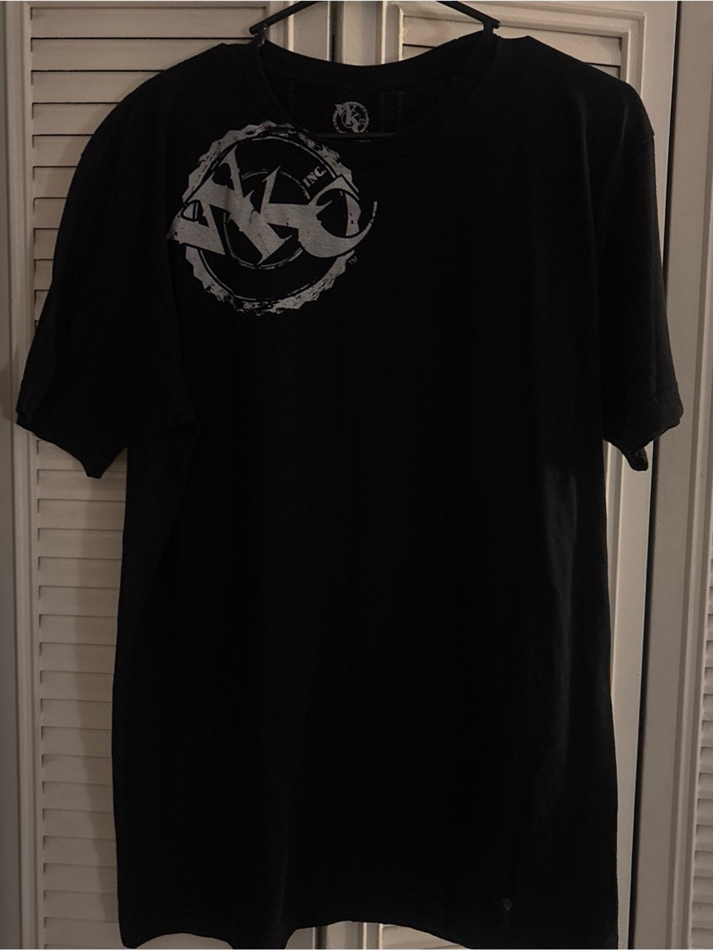 Black Graphic Crewneck T-Shirt with Chest Emblem